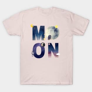 Watercolor Moon Design T-Shirt